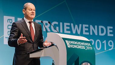 Bundesfinanzminister Olaf Scholz auf dem 10. dena Energiewende-Kongress.